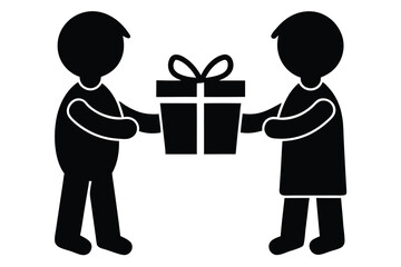 brother giving gift vector icon