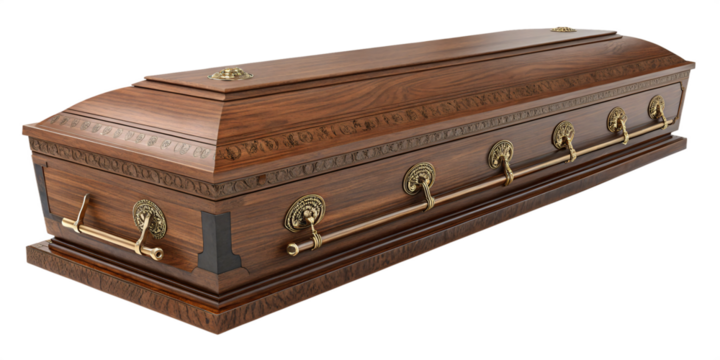 coffin, isolated PNG transparent background