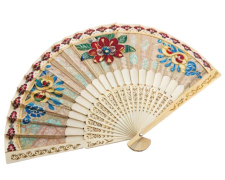 hand fan, isolated PNG transparent background - Powered by Adobe