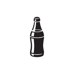 Simple Black and White Soda Bottle Graphic.A classic soda bottle silhouette, perfect for logos, branding, or general beverage imagery.