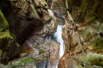 A view of the Orrido Gorge in Bellano on Lake Como