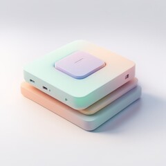mobile phone with white screen. 3d image