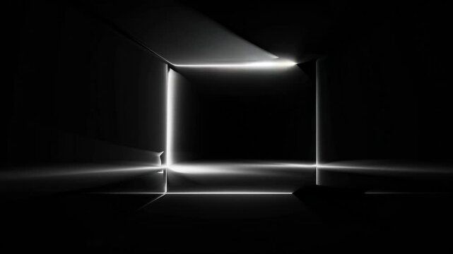 umi&egrave;re per&ccedil;ant un cube noir dans l&rsquo;obscurit&eacute; totale