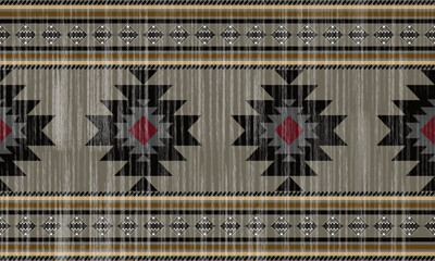 Navajo tribal vector seamless pattern. Native American ornament. Ethnic South Western decor style. Boho geometric ornament. Vector seamless pattern. Mexican blanket, rug. Woven carpet illustration