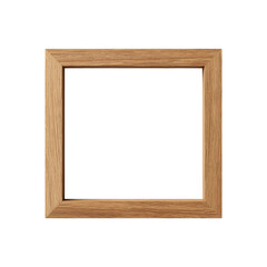 Square Wooden Frame Isolated on White Background