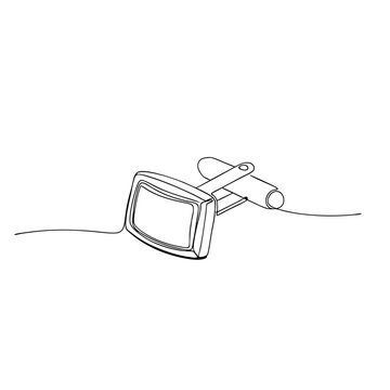 single line drawing of cufflinks clip art preview