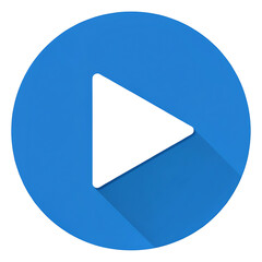 Blue Circular Media Play Button Icon