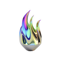 Modern iridescent flame-shaped decorative piece