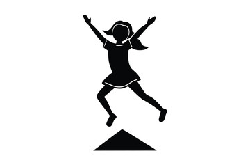 girl jumping silhouette