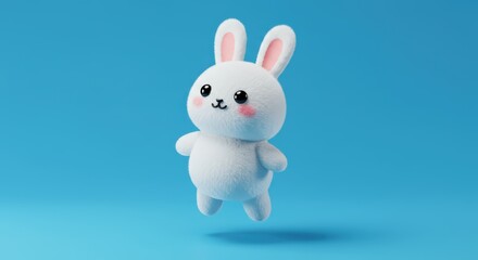 Adorable 3D Render of a Fluffy White Bunny Rabbit