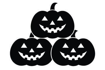 halloween pumpkin stack vector illustration 