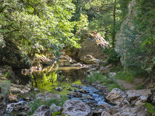 Fototapeta premium Summer view of Erma River Gorge, Bulgaria