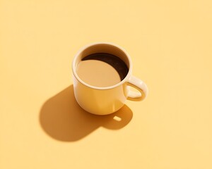 Obraz premium Beige coffee cup, sunlit