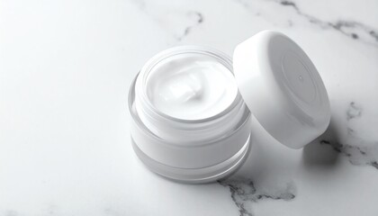 Luxury Face Cream Jar on Marble