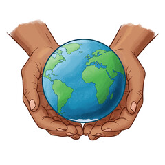 earth in hands save the planet isolated 
