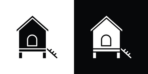 Chicken coop icon symbol. simple design editable. © Extra