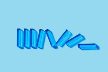 Blue glass bars on light blue background