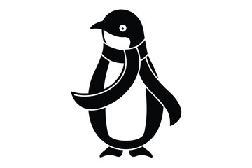 penguin in scarf vector design