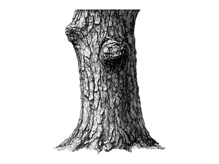 Hand-drawn vintage engraving of Red Maple Tree trunk, rustic maple bark sketch, old engraving style, eco-friendly print, woodland decor, nature illustration, forest art,