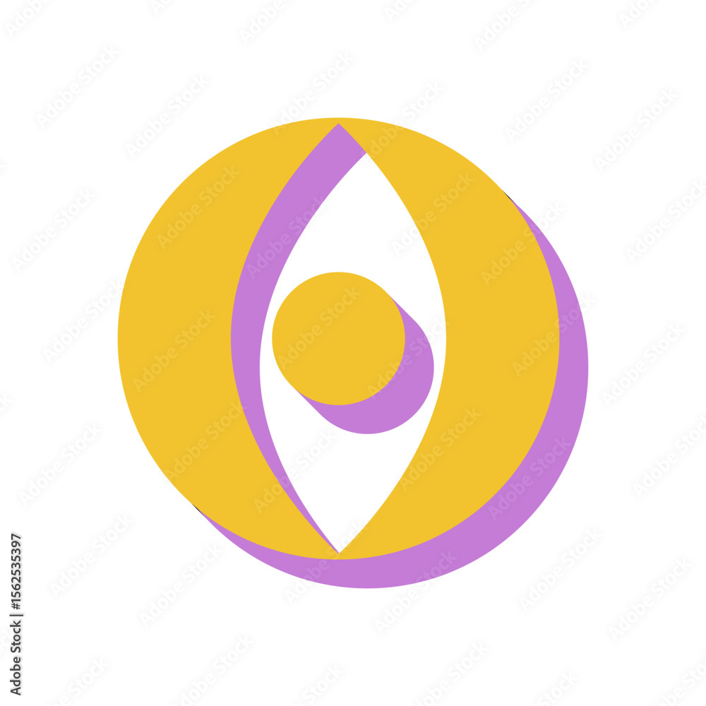 Canvas Prints brutalist abstract icon. modern shape with flat form and shadow. unique symbol, bold figure, and geo