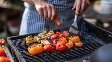 Grilled colorful vegetables