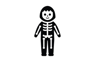 skeleton costume kid vector illustration 