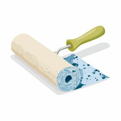 Used lint roller with visible fabric debris on adhesive sheet.
