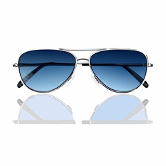 Dark-lensed sunglasses with reflection and metal arms folded.

