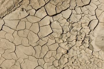 Cracked earth natural textured background.