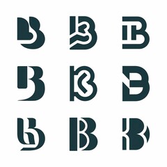 set of alphabet icon logo for web