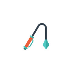 Minimalist vector illustration of a garden hose nozzle with water sprayer attachment in simple style