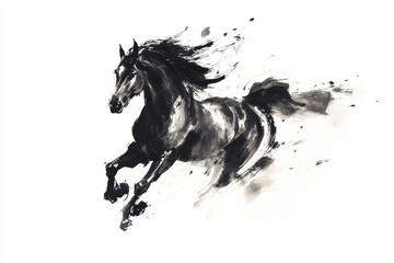 2026 year of the horse ink art for lunar new year chinese zodiac
