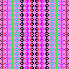 Colorful abstract geometric seamless pattern with playful dots for modern fabric and decorative design