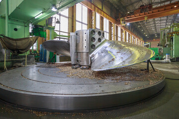 Workshop of a large modern shipyard.