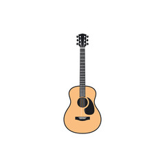Fototapeta premium Minimalistic illustration of an acoustic guitar with a simple and clean design on white background