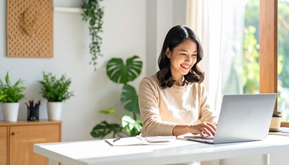 businesswoman working on laptop