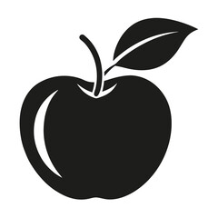 Simple Black and White Apple Illustration