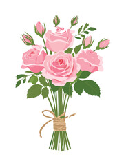 Elegant Pink Rose Flower Bouquet