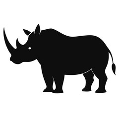 Powerful Rhino Silhouette African Wildlife Icon