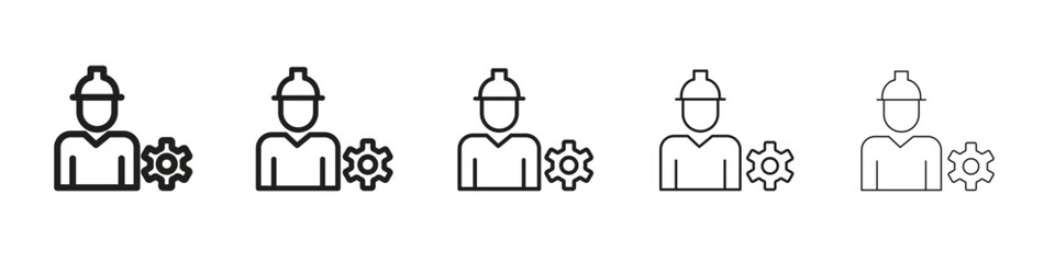 Civil Engineer icon logo set concept stock vector illustration.