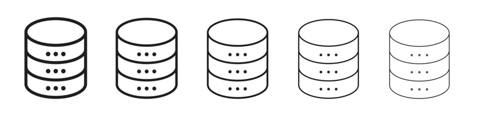 Cylinder database icon logo set concept stock vector illustration.