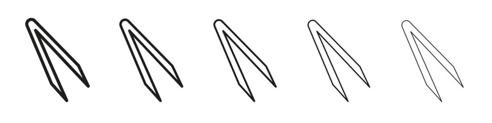 Eyebrow tweezers icon logo set concept stock vector illustration.