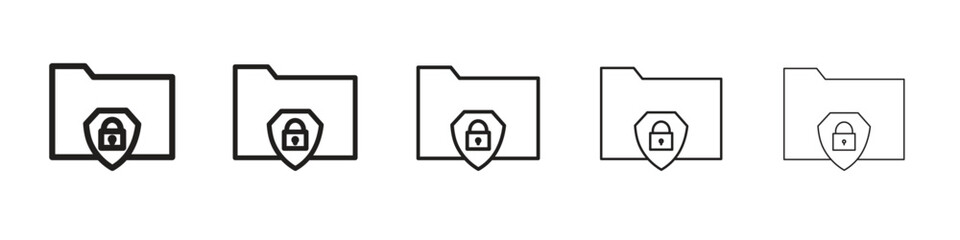 Folder security icon logo set concept stock vector illustration.