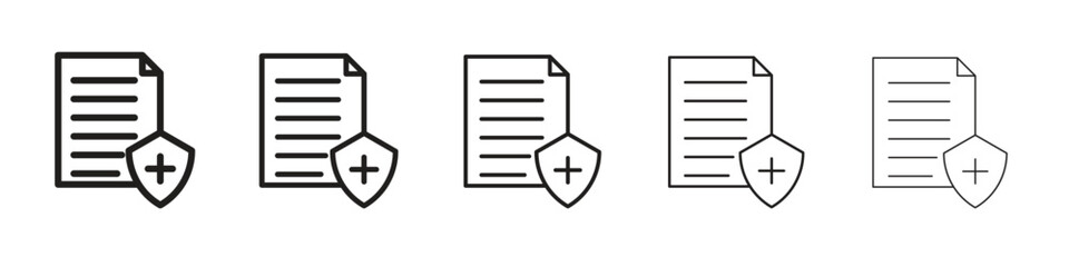 Health insurance icon logo set concept stock vector illustration.