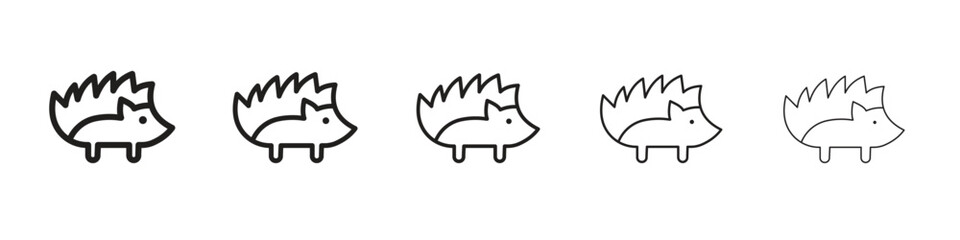 Hedgehog icon logo set concept stock vector illustration.
