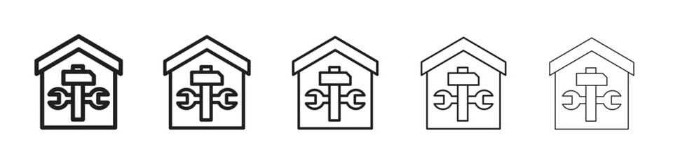 Home repair icon logo set concept stock vector illustration.