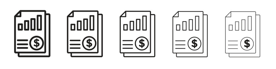 Income statement icon logo set concept stock vector illustration.