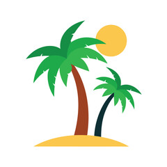 Retro sunset flat color 