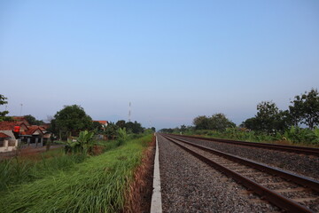 Naklejka premium railway in the countryside