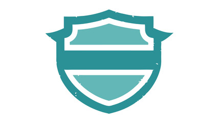 Abstract teal shield emblem with transparency for various design and branding purposes